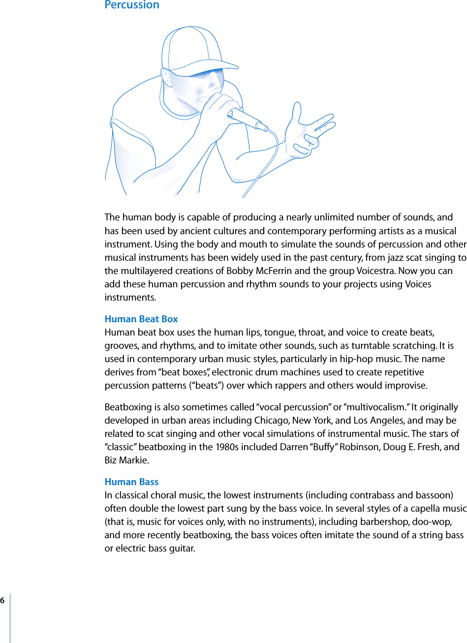 Page 6 of 9 - Apple Jam Pack Using The Instruments And Loops In GarageBand User Manual Garage Band Pack: Voices