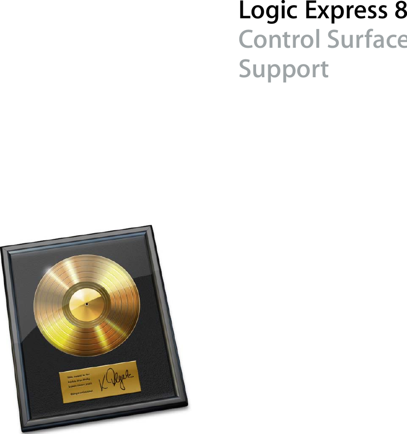 Apple Logic Express 8 Control Surfaces Support User Manual