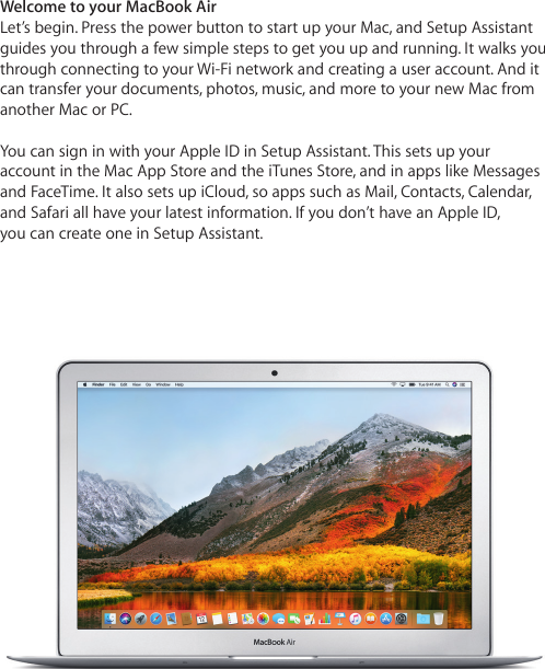 Page 2 of 6 - Apple MacBook Air (13-inch, 2017) User Manual Mac Book - Quick Start Macbook-air-13-2017-qs