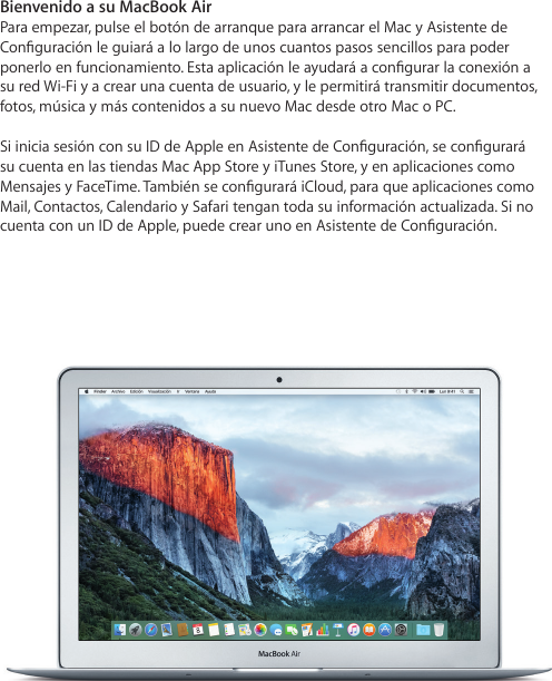 Page 2 of 6 - Apple MacBook Air (13 Pulgadas, Principios De 2015) Guía Inicio Rápido User Manual Mac Book - Mb 13 Inch Early2015 Qs Y