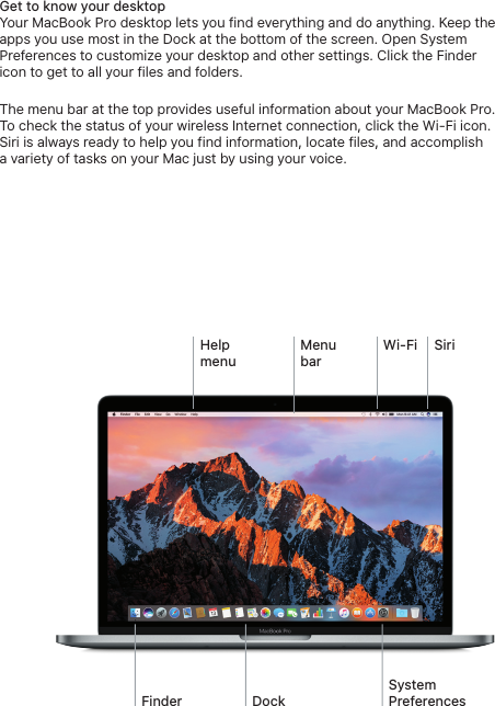 Apple Macbook Pro 13 Inch 16 Four Thunderbolt 3 Ports User Manual Mac Book Quick Start 13 4t3 Late16 Qs