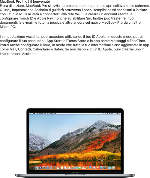 Page 2 of 6 - Apple MacBook Pro (13-inch, 2017, Four Thunderbolt 3 Ports) User Manual Mac Book (13 Pollici, Quattro Porte 3) - Guida Rapida 13 Mid2017 4t3 Qsg T