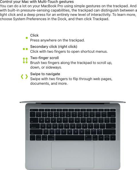 Page 5 of 6 - Apple MacBook Pro (13-inch, 2017, Two Thunderbolt 3 Ports) User Manual Mac Book - Quick Start 13 Mid2017 2t3 Qsg