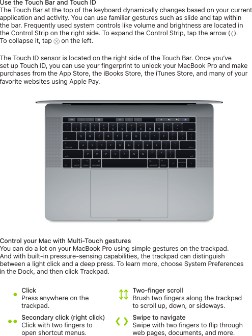 Page 5 of 6 - Apple MacBook Pro (15-inch, 2017) User Manual Mac Book - Quick Start 15 Mid2017 Qsg
