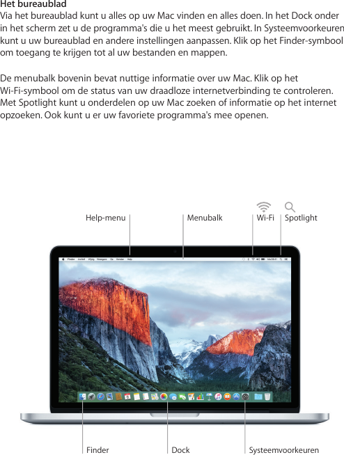 Page 4 of 6 - Apple MacBookPro(Retina13-inch,begin2015) MacBook Pro Beknopte Handleiding User Manual Mac Book Pro(Retina,13-inch,begin2015)-Beknoptehandleiding Retina 13 Inch Early 2015 Qs N