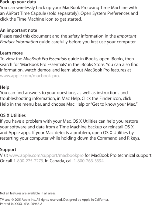 Page 6 of 6 - Apple MacBook Pro (Retina, 15-inch, Mid 2015) Quick Start Guide User Manual Mac Book - Macbook-pro-retina-15-mid2015-qs