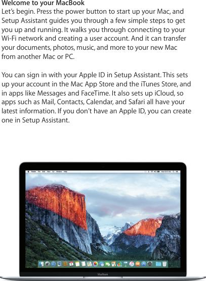 Page 2 of 6 - Apple MacBook (Retina, 12-inch, Early 2016) Quick Start Guide User Manual Mac Book - Retina 12 Inch Early2016 Qs