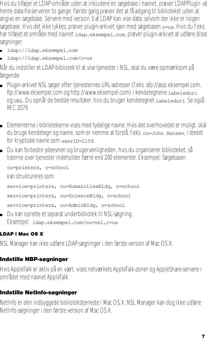Page 7 of 10 - Apple Mac OS X-serverkomponenter DK999.0038Z.NSL User Manual Network Services Location Manager - Håndbog For Netværksadministratorer DK999.0038Z.NSL-DA