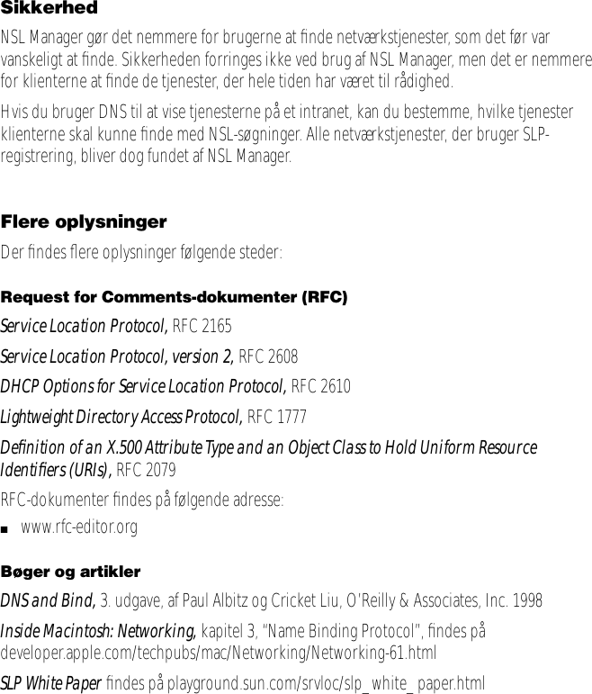 Page 8 of 10 - Apple Mac OS X-serverkomponenter DK999.0038Z.NSL User Manual Network Services Location Manager - Håndbog For Netværksadministratorer DK999.0038Z.NSL-DA
