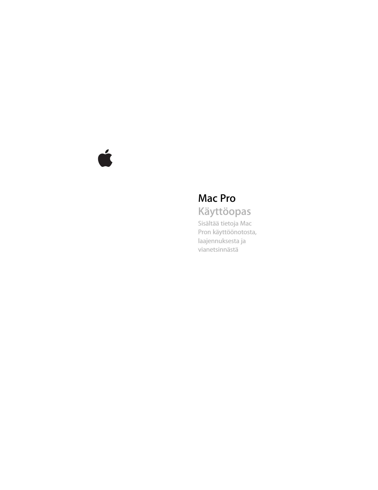 Apple Mac Pro K4363 User Manual Käyttöopas Guide