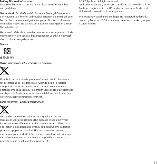 Page 12 of 12 - Apple Magic Trackpad User Manual UG