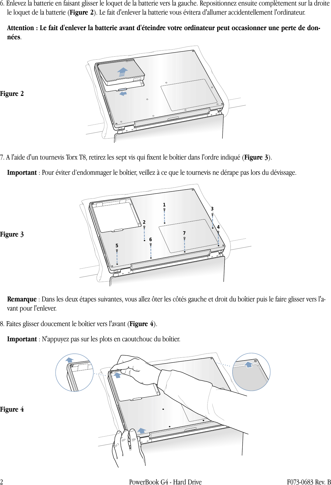 Page 2 of 8 - Apple PowerBook G4 (DVI) Hard Drive User Manual Power Book G4 (DVI, 1GHz/867MHz) - Disque Dur Instructions De Remplacement Pbg4dvi-hd-cip