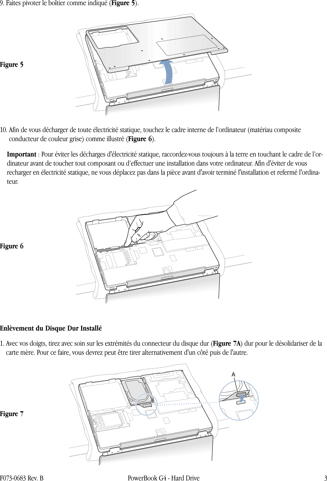Page 3 of 8 - Apple PowerBook G4 (DVI) Hard Drive User Manual Power Book G4 (DVI, 1GHz/867MHz) - Disque Dur Instructions De Remplacement Pbg4dvi-hd-cip