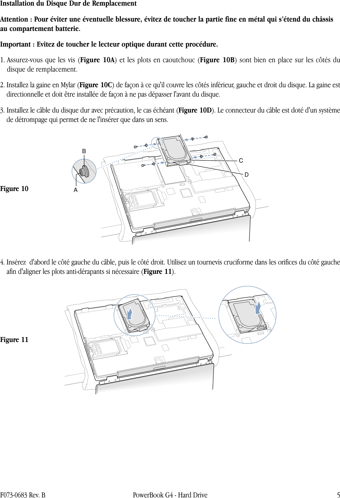 Page 5 of 8 - Apple PowerBook G4 (DVI) Hard Drive User Manual Power Book G4 (DVI, 1GHz/867MHz) - Disque Dur Instructions De Remplacement Pbg4dvi-hd-cip