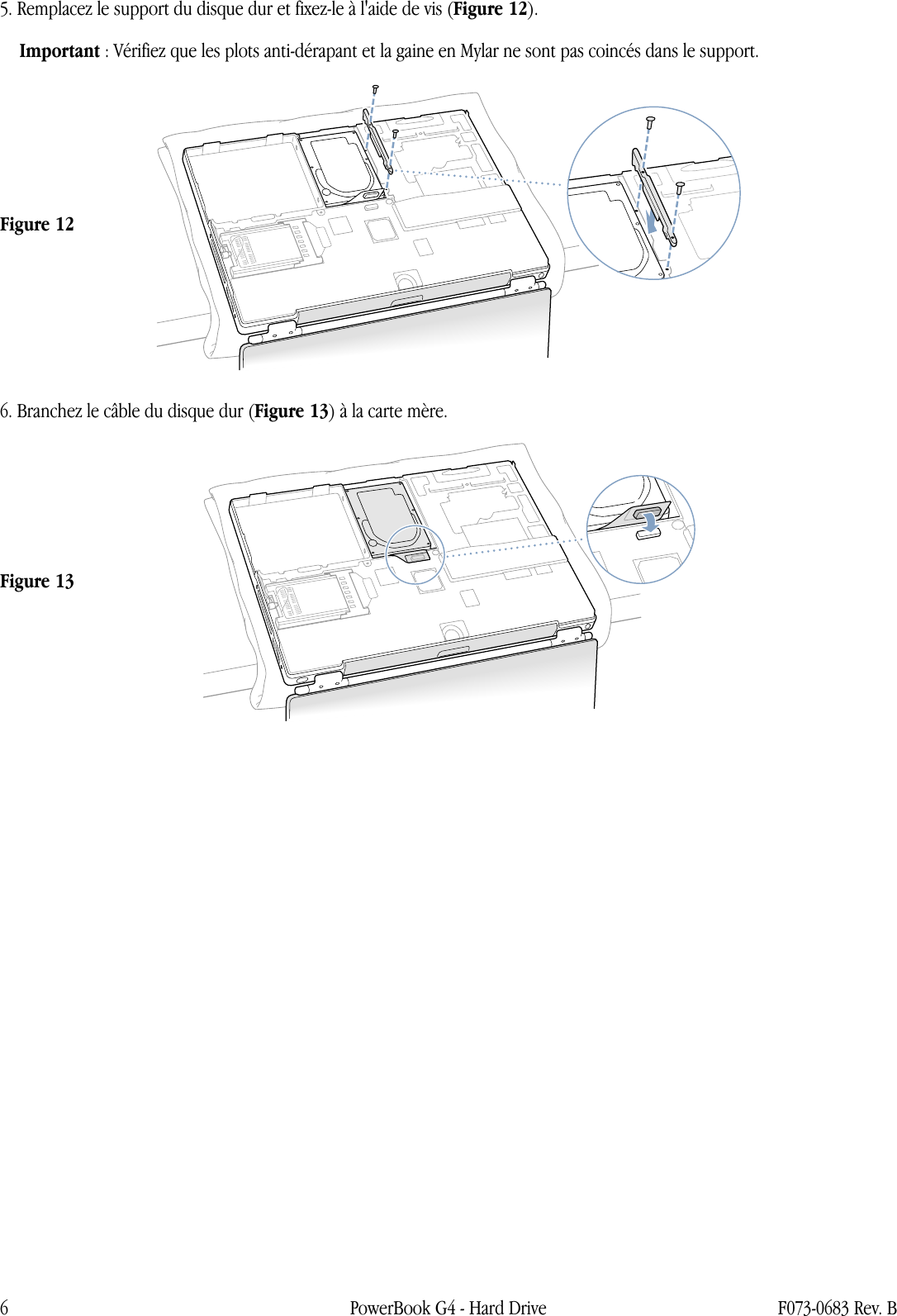 Page 6 of 8 - Apple PowerBook G4 (DVI) Hard Drive User Manual Power Book G4 (DVI, 1GHz/867MHz) - Disque Dur Instructions De Remplacement Pbg4dvi-hd-cip