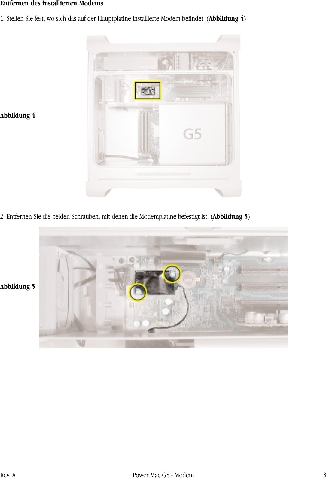 Page 3 of 5 - Apple Power Mac G5 (Late 2004) Modem (DIY) User Manual (Ende - Anweisungen Zum Austauschen Soft