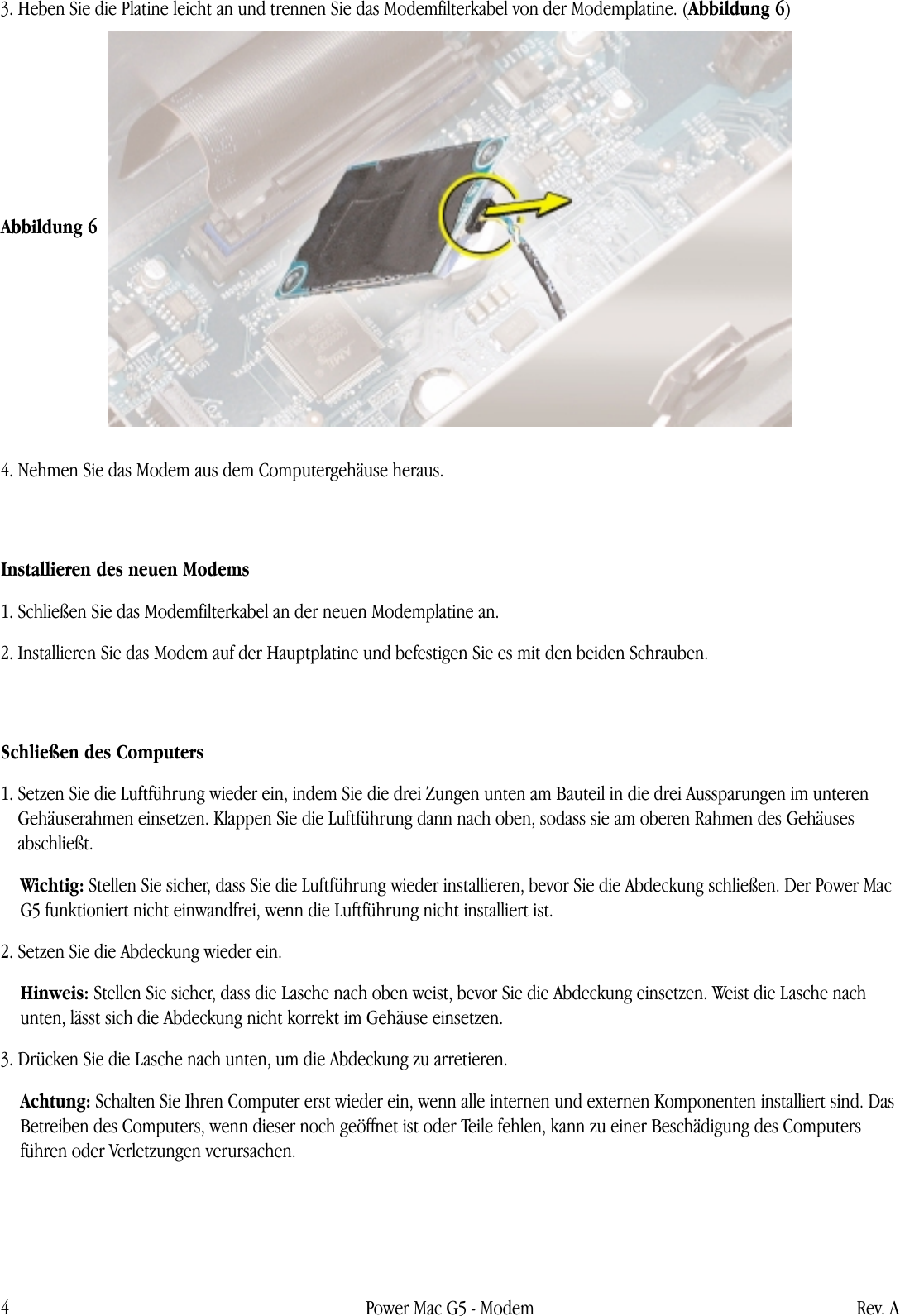 Page 4 of 5 - Apple Power Mac G5 (Late 2004) Modem (DIY) User Manual (Ende - Anweisungen Zum Austauschen Soft