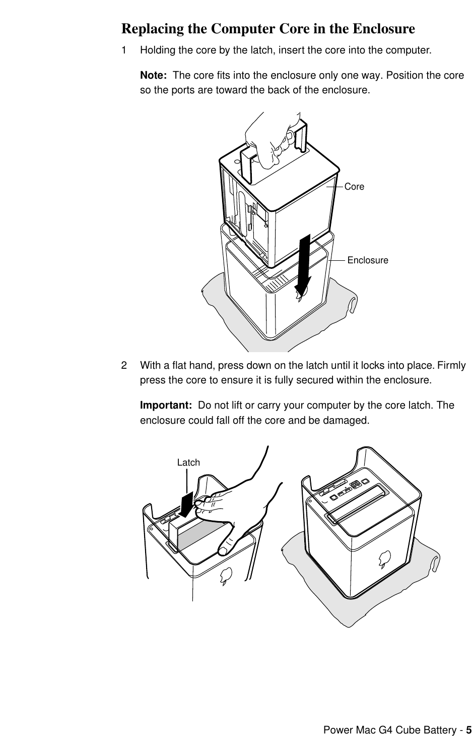 Page 5 of 6 - Apple PowerMacG4(Cube) User Manual Power Mac G4Cube-Battery Replacement Instructions Battery.cube