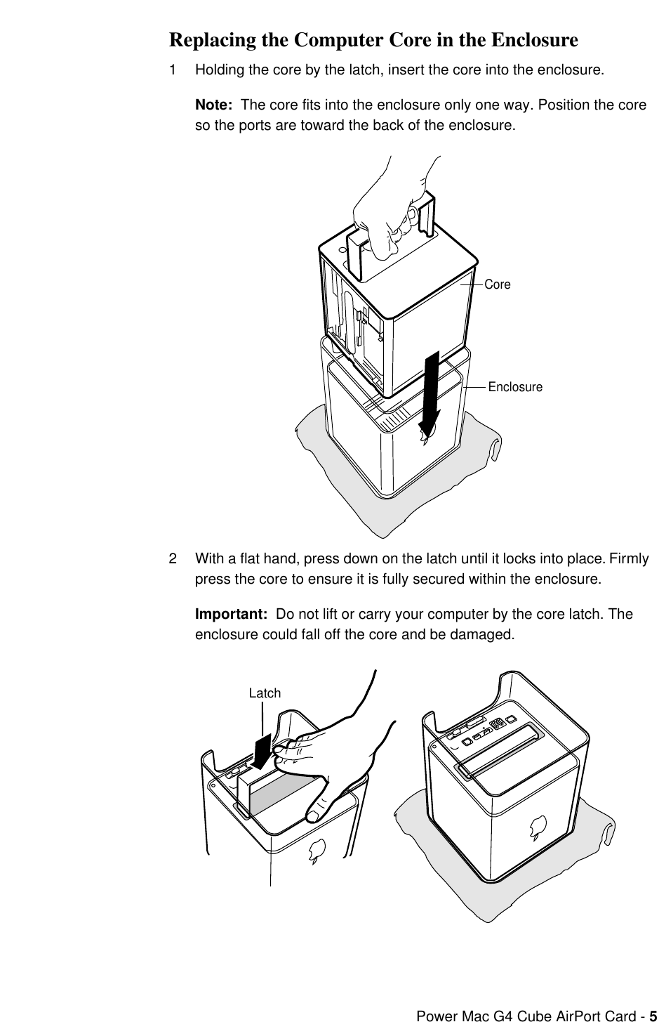 Page 5 of 6 - Apple PowerMacG4(Cube) User Manual Power Mac G4Cube-Air Port Card Replacement Instructions Airport.cube