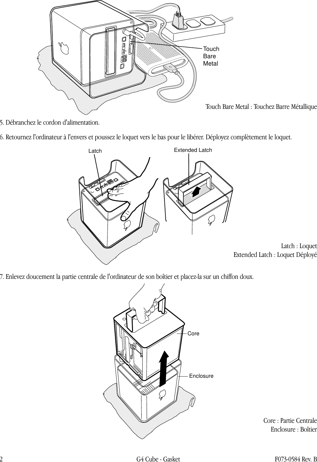 Page 2 of 4 - Apple Power Mac G4(Cube) Gasket User Manual Power Mac G4(Cube)-Garnituredu Boutond\'Alimentation-Instructionsde Remplacement Gasket.cube