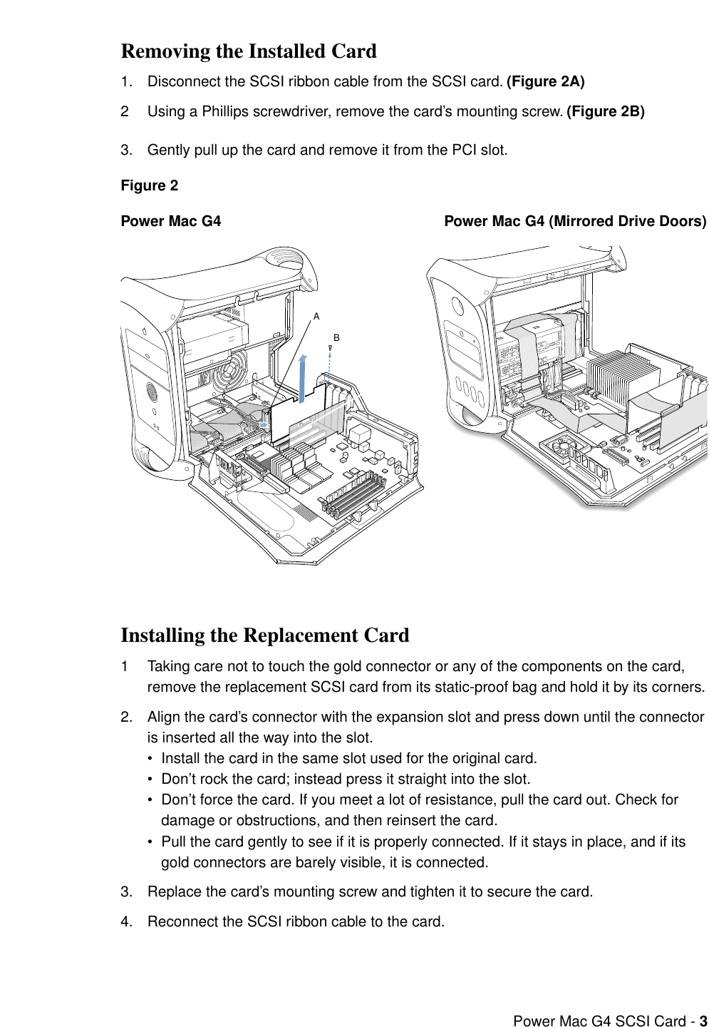 Page 3 of 4 - Apple Power Mac G4 (Digital Audio) User Manual And Macintosh Server - SCSI Card Replacement Instructions G4mdd-scsicard
