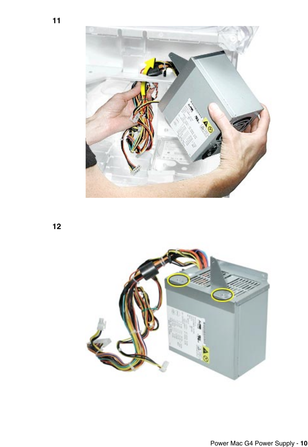 Page 10 of 11 - Apple PowerMacG4(QuickSilver) User Manual Power Mac G4and Macintosh Server G4-Power Supply-Replacement Instructions G4qd-powersupply