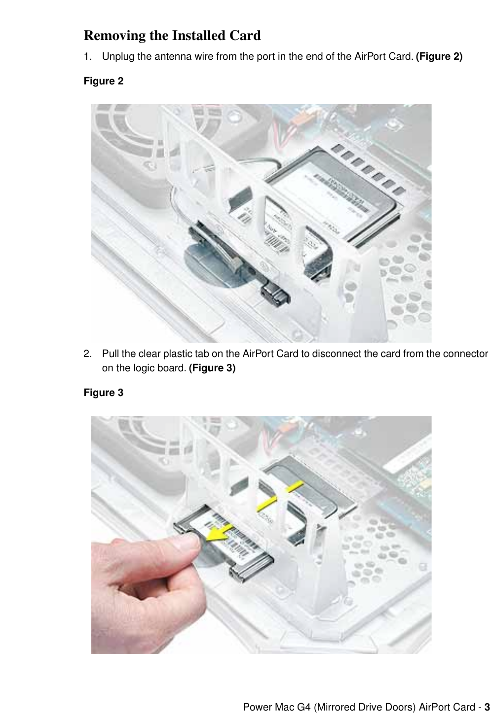 Page 3 of 4 - Apple Power Mac G4 (QuickSilver 2002) User Manual (Mirrored Drive Doors) - Air Port Card Replacement Instructions G4mdd-apc-inbox