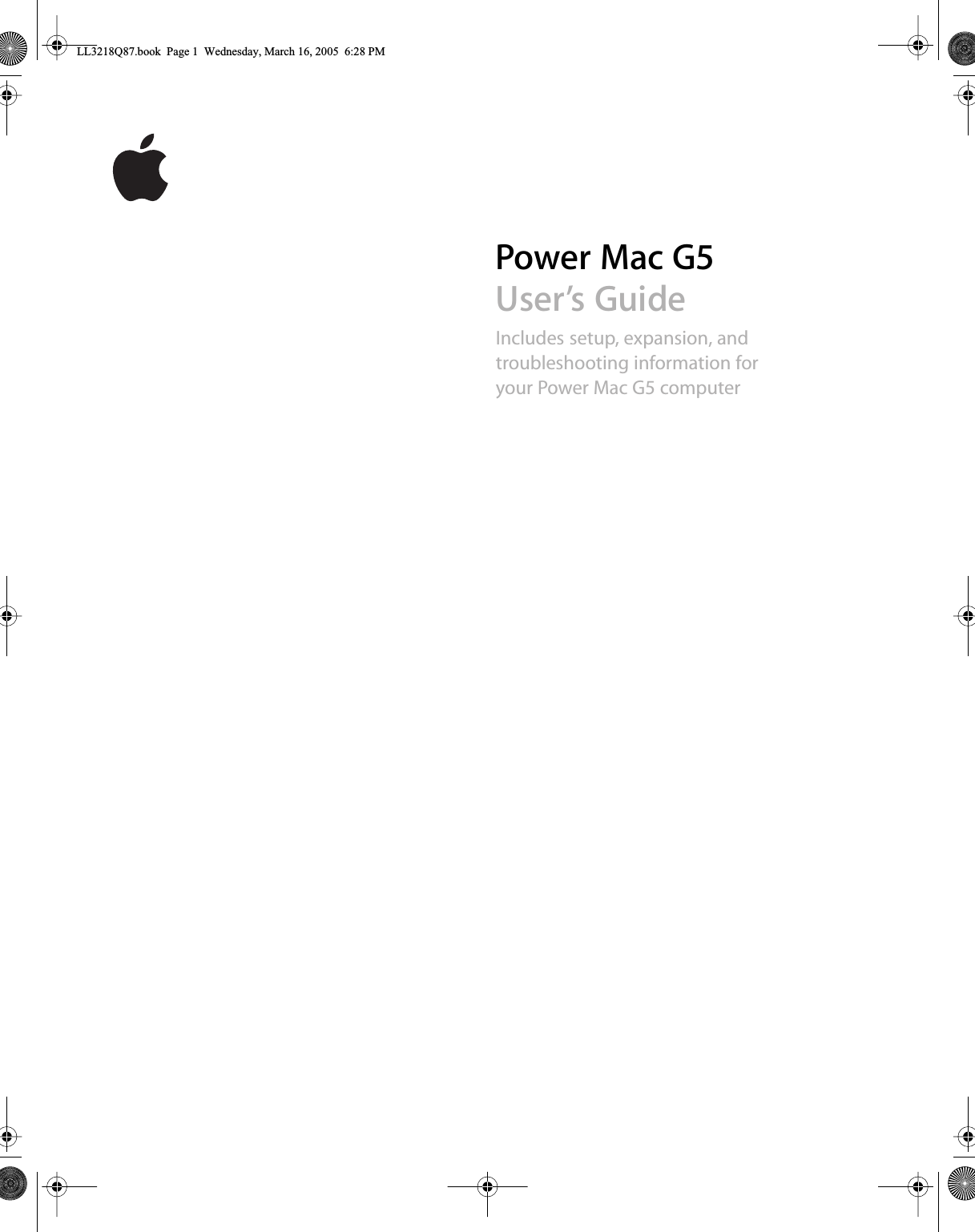 Apple PowerMacG5(Early2005) Power Mac G5 (Early 2005) User's Guide
