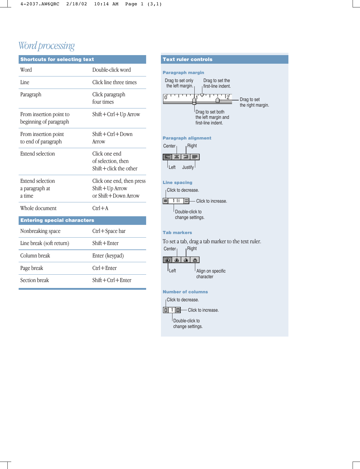 Page 4 of 6 - Apple Productivity Software AppleWorks 6 For Windows User Manual Works Windows: Quick Reference Appleworks6WIN