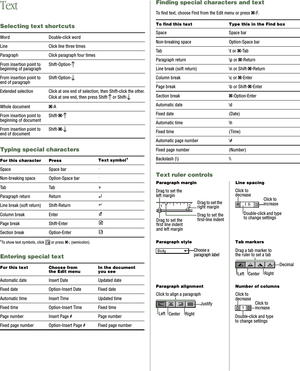 Page 2 of 4 - Apple Productivity Software AppleWorks 5 User Manual Works 5: Quick Reference For Mac OS (Manual) Appleworks5Mac OS-Quick