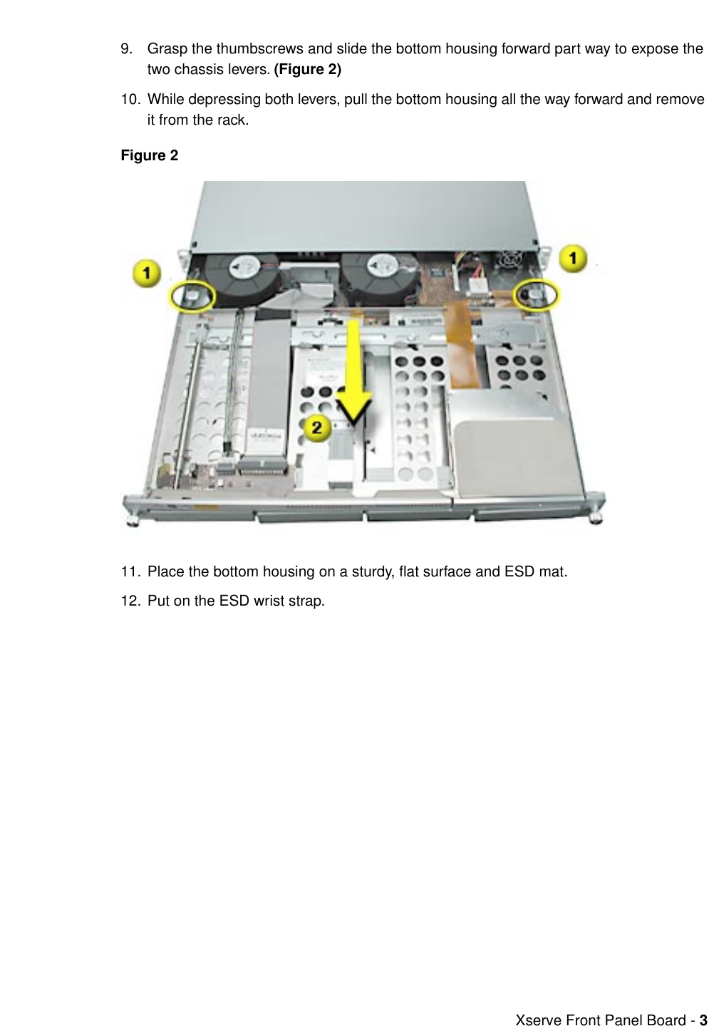 Page 3 of 6 - Apple Xserve User Manual (original) - Front Panel Board Replacement Instructions Xserve-frntpnlbd.073-0680