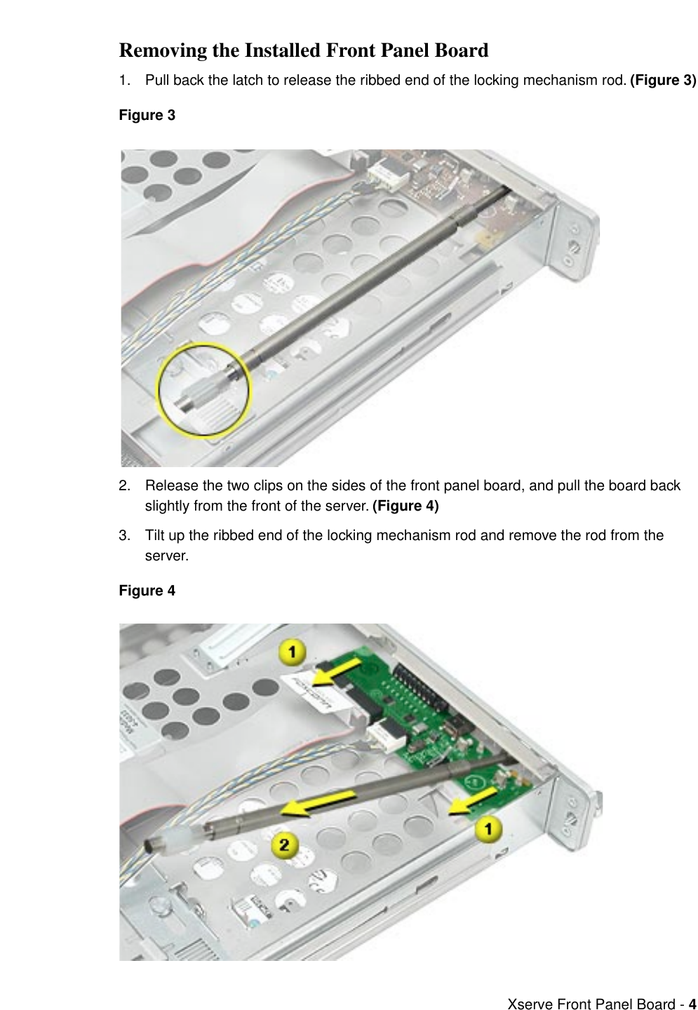 Page 4 of 6 - Apple Xserve User Manual (original) - Front Panel Board Replacement Instructions Xserve-frntpnlbd.073-0680