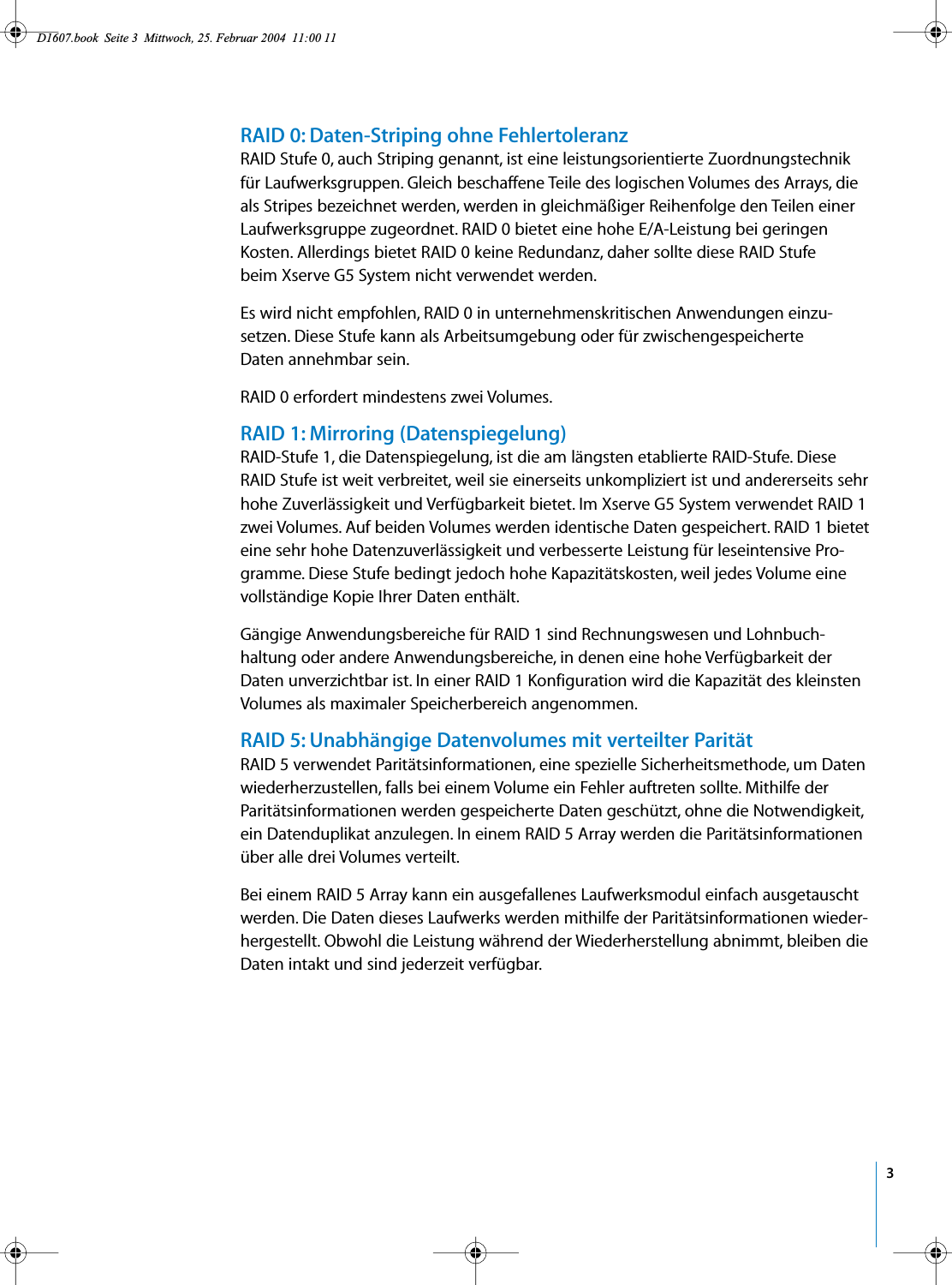 Page 3 of 9 - Apple Xserve G5 Verwenden Der Hardware RAID PCI-Karte User Manual - Benutzerhandbuch Verwendender RAIDPCI-Karte