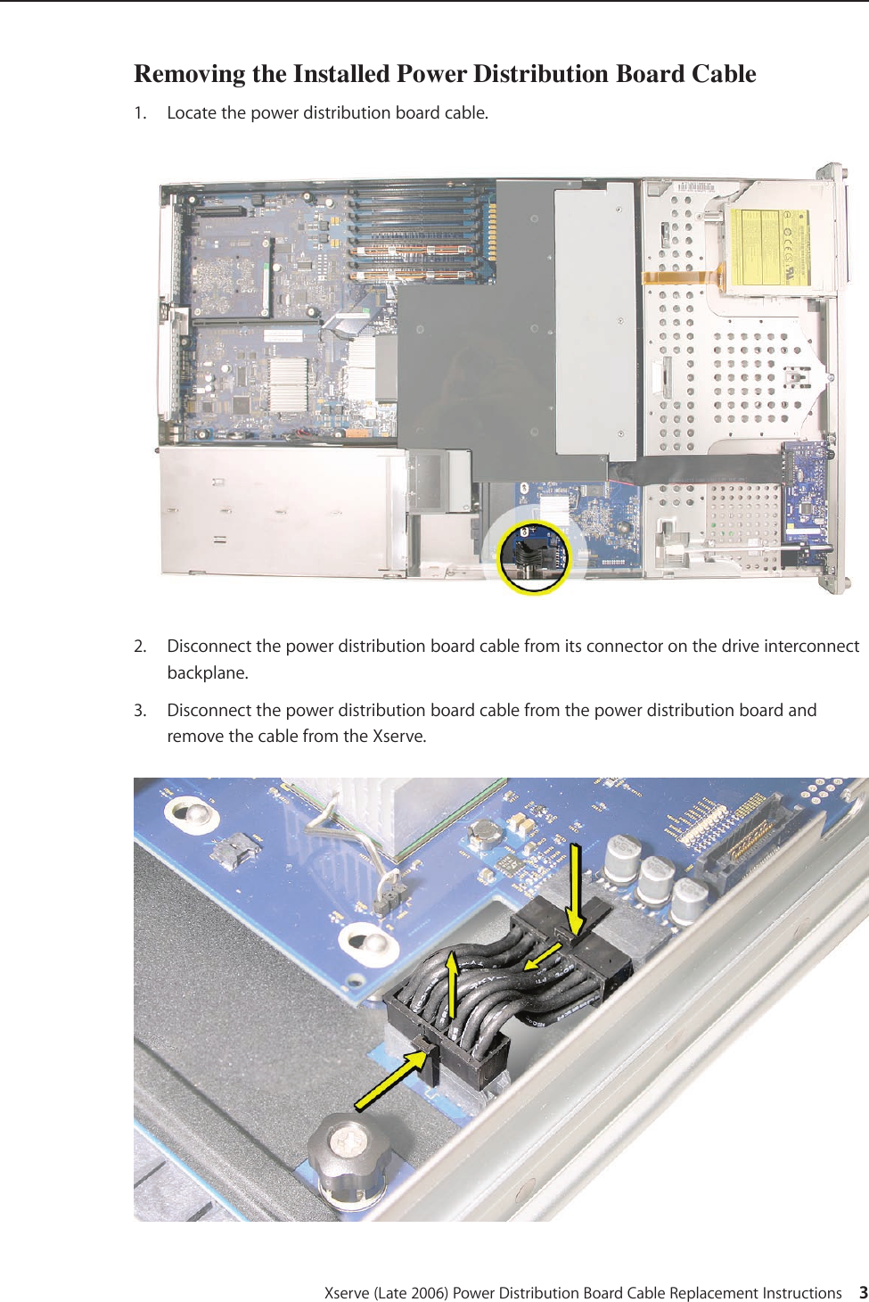 Page 3 of 4 - Apple Xserve(Late2006) Xserve Intel (Late 2006) DIY Procedure For Power Distribution Board Cable (Manual) User Manual Intel(Late2006)DIYProcedurefor Cable(Manual)