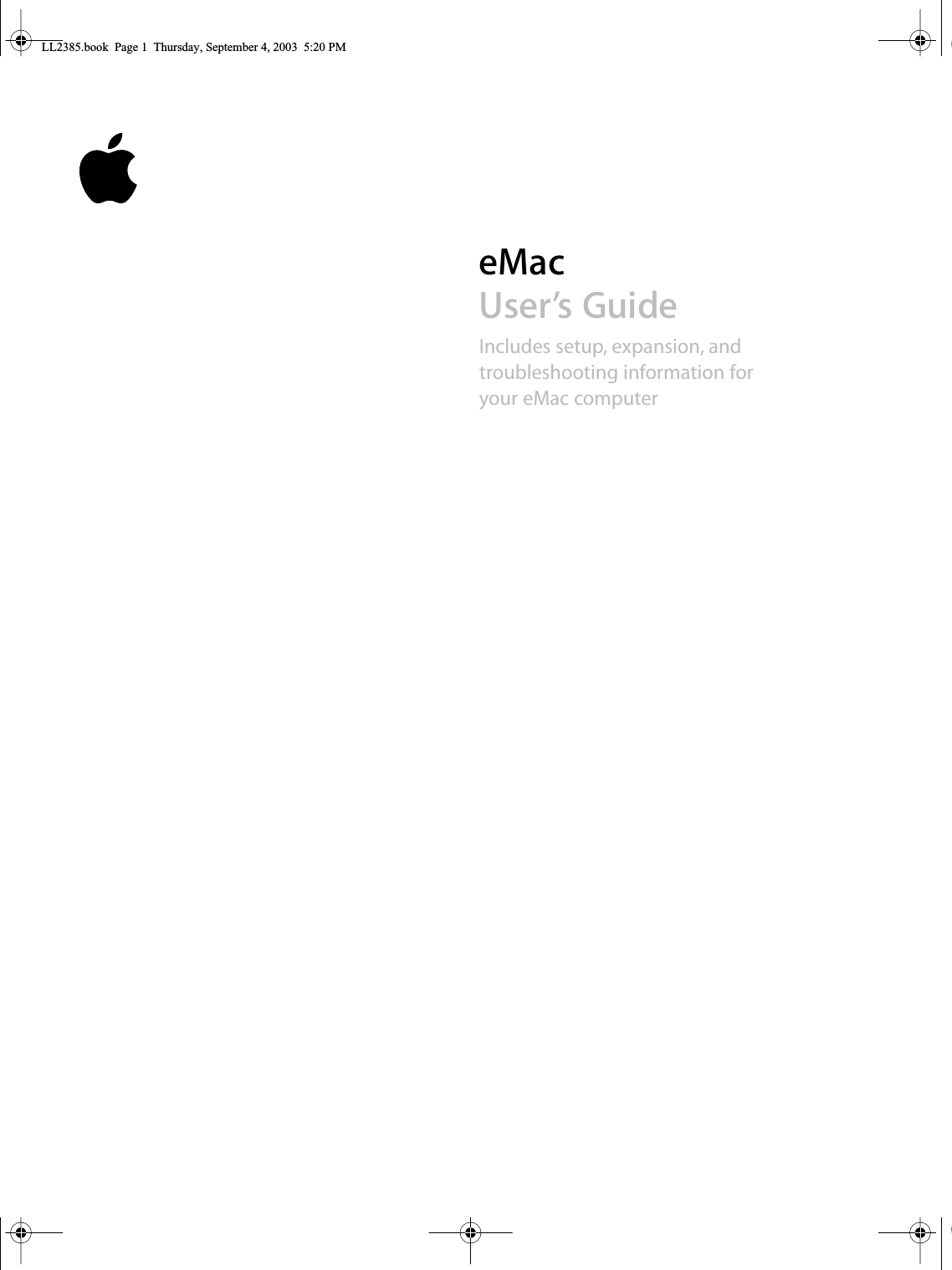Apple EMac (Original) User's Guide (Manual) User Manual E Mac User\'s