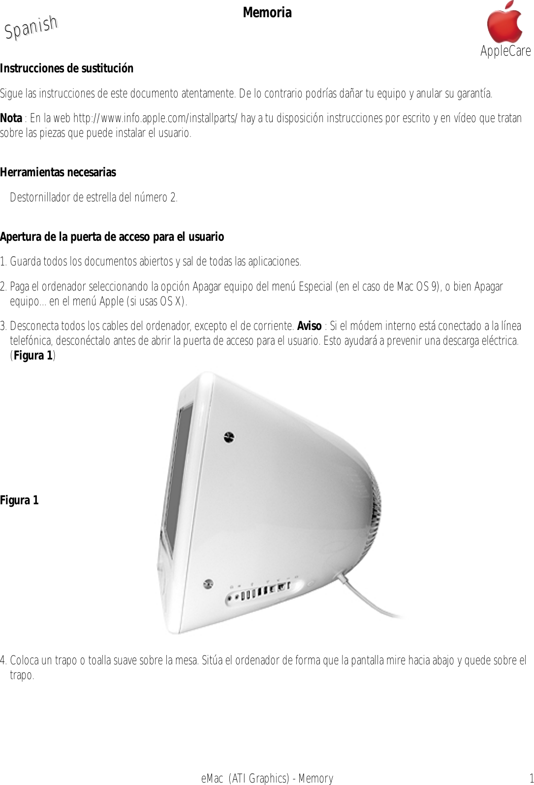 Apple EMac (ATI Graphics) User Manual E Mac (gráficos ATI Y USB 2.0