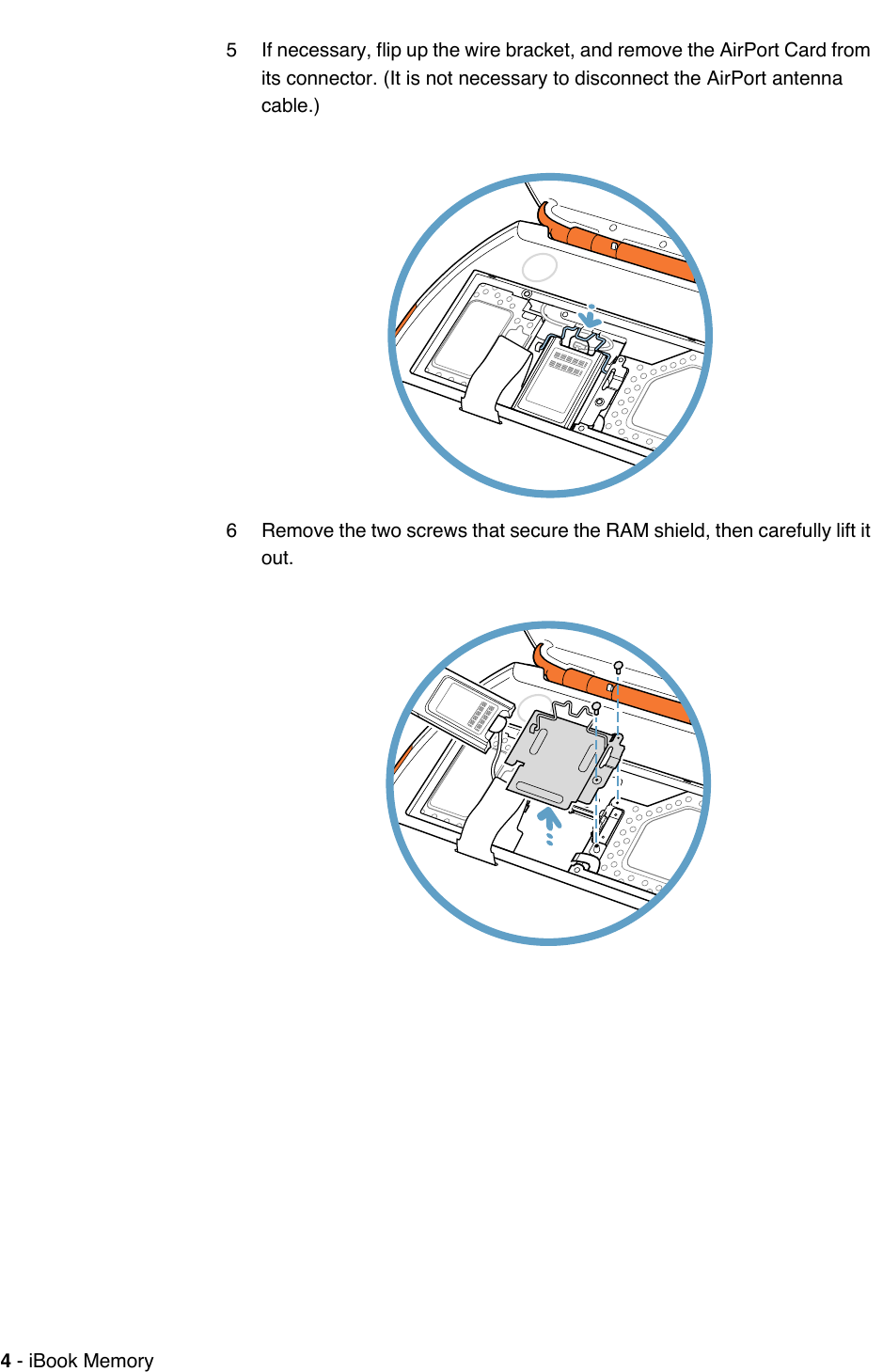 Page 4 of 6 - Apple IBook User Manual I Book (Original, Special Edition, Firewire) - Memory (SO-DIMM RAM) Installation Instructions Ibook-memory-cip