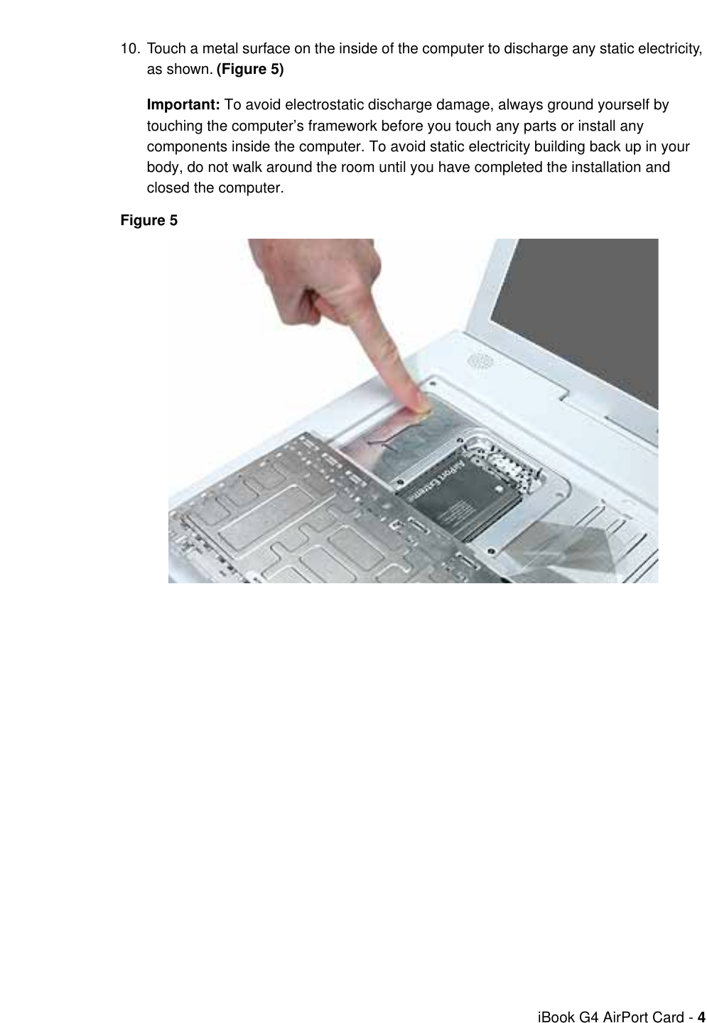 Page 4 of 9 - Apple IBook G4 (12-inch Late 2004) User Manual I Book (Late - Air Port Extreme Card Replacement Instructions Ibg4-apc-cip1
