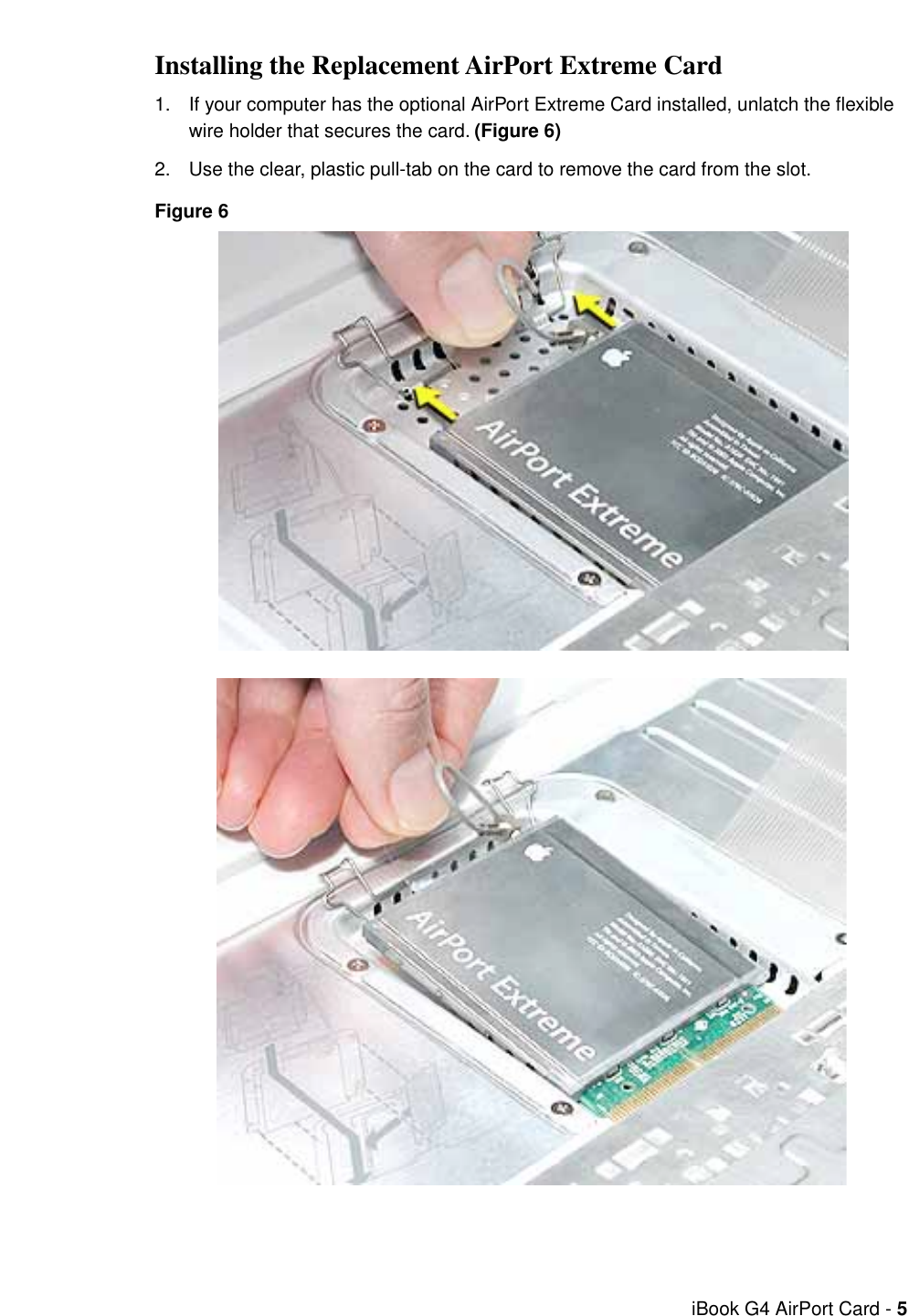 Page 5 of 9 - Apple IBook G4 (12-inch Late 2004) User Manual I Book (Late - Air Port Extreme Card Replacement Instructions Ibg4-apc-cip1