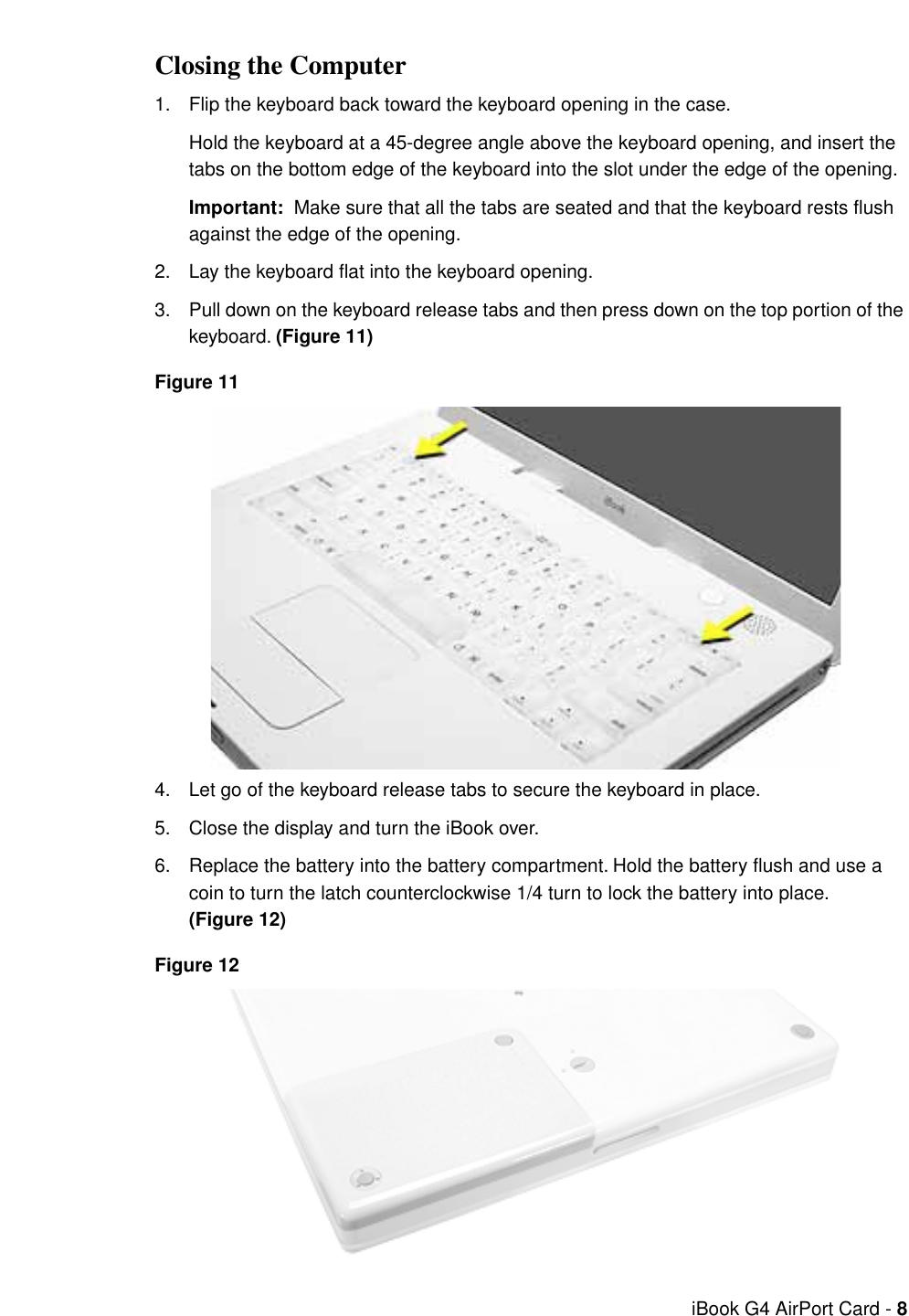 Page 8 of 9 - Apple IBook G4 (12-inch Late 2004) User Manual I Book (Late - Air Port Extreme Card Replacement Instructions Ibg4-apc-cip1