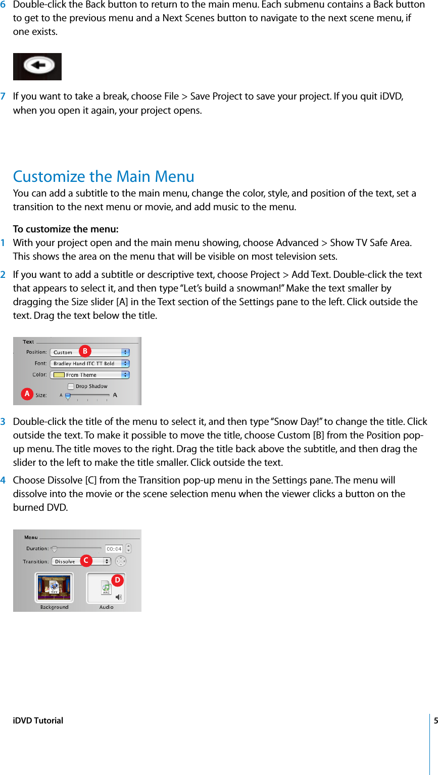 Page 5 of 12 - Apple IDVD Tutorial (Manual) User Manual I DVD 4 DVDTutorial