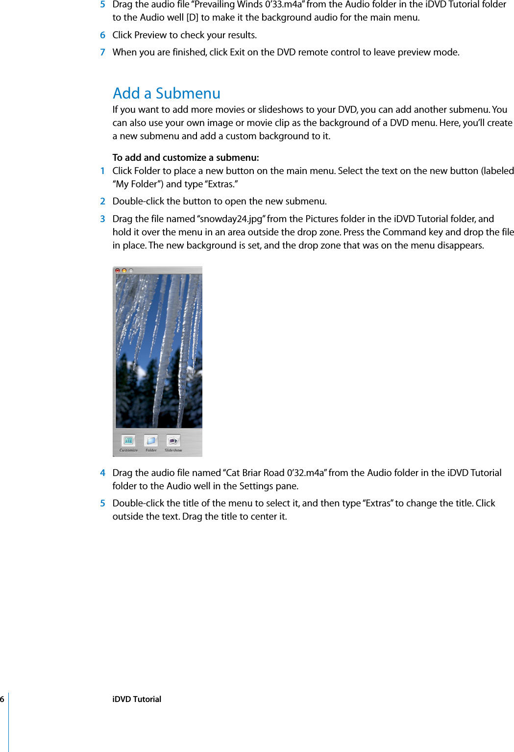 Page 6 of 12 - Apple IDVD Tutorial (Manual) User Manual I DVD 4 DVDTutorial