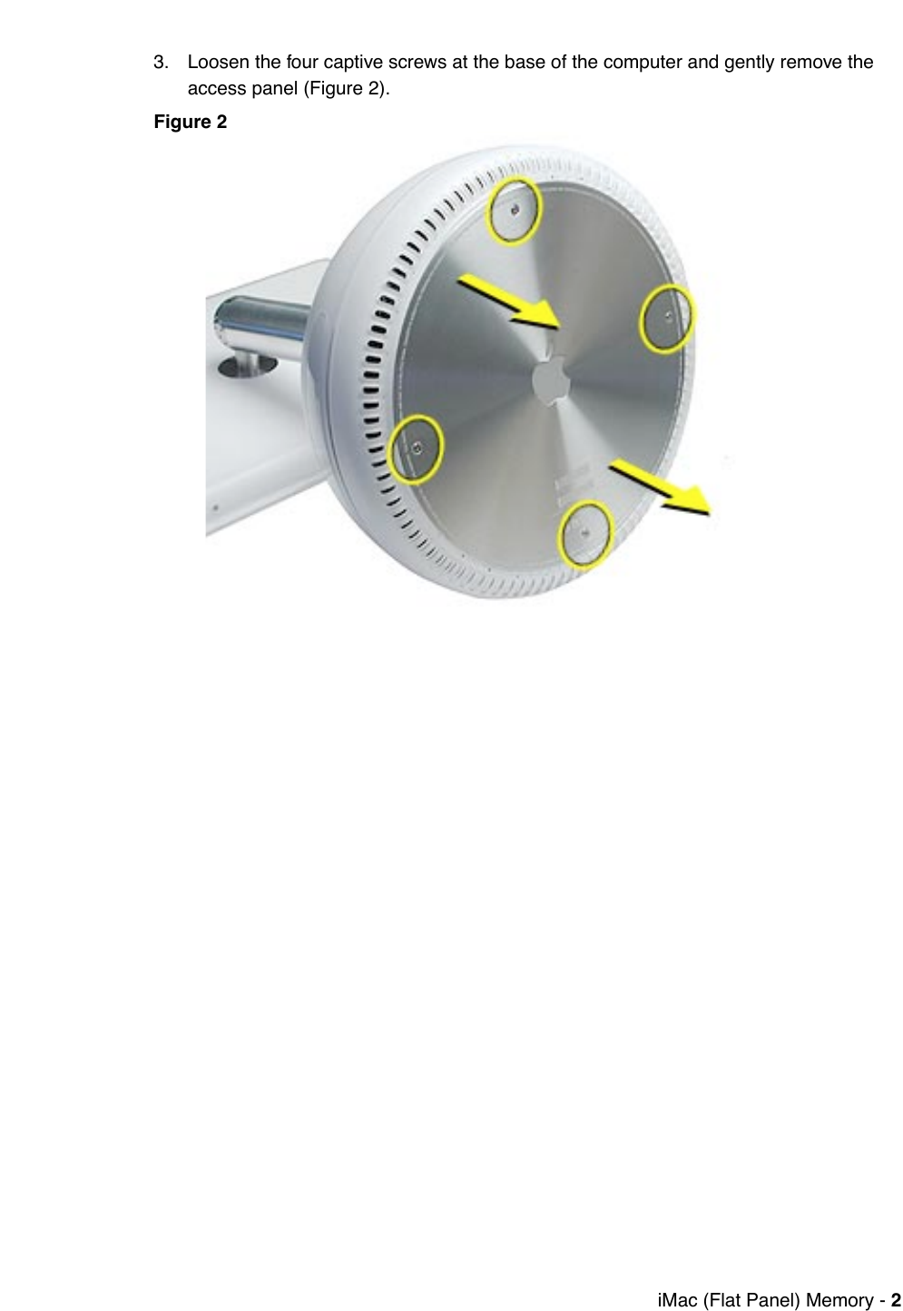 Page 2 of 6 - Apple IMac(FlatPanel) User Manual I Mac(Flat Panel)-Memory,SO-DIMM-Installation Instructions Imacfp-mem-cip