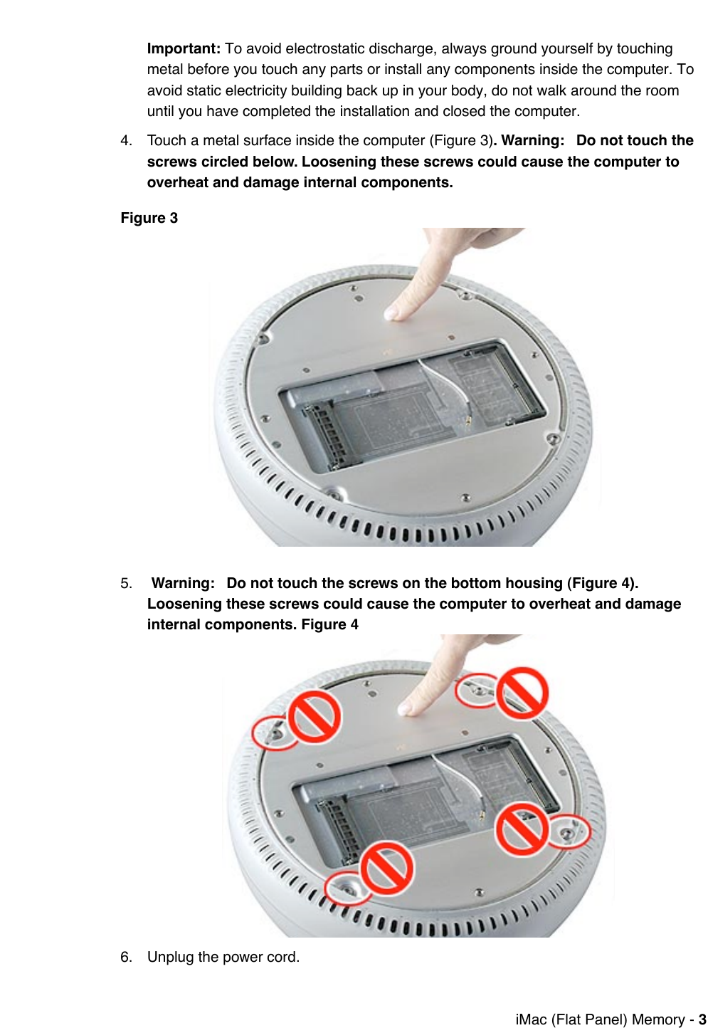 Page 3 of 6 - Apple IMac(FlatPanel) User Manual I Mac(Flat Panel)-Memory,SO-DIMM-Installation Instructions Imacfp-mem-cip