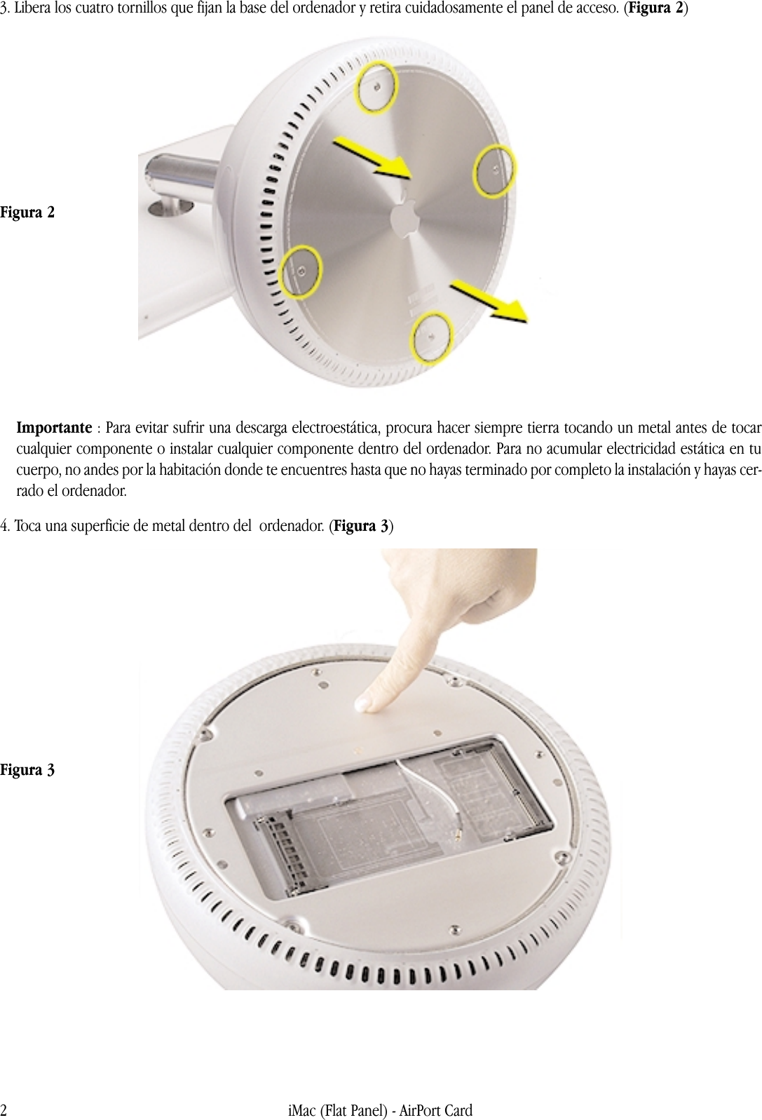 Page 2 of 5 - Apple IMac (Pantalla Plana) AirPort Card User Manual I Mac - Tarjeta Air Port Instrucciones De Instalación Imacfp-apc-cip