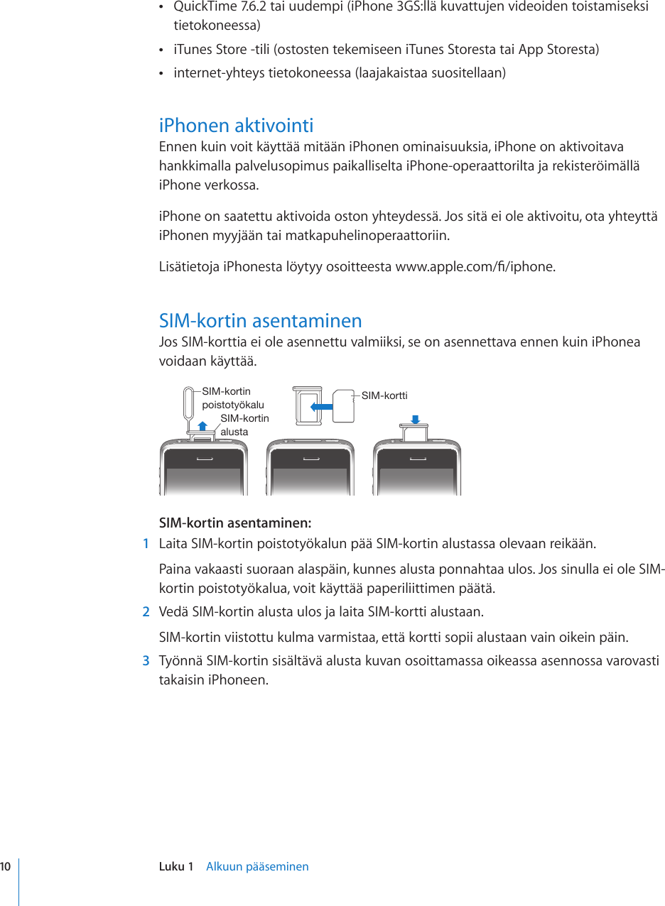 Apple Iphone Kayttoopas User Manual I Phone I Os 3 1