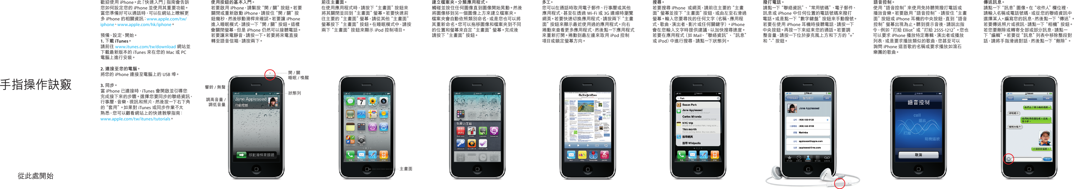 Page 1 of 2 - Apple IPhone 3GS 使用手册 I Phone - 手指操作訣竅 Finger Tips TA
