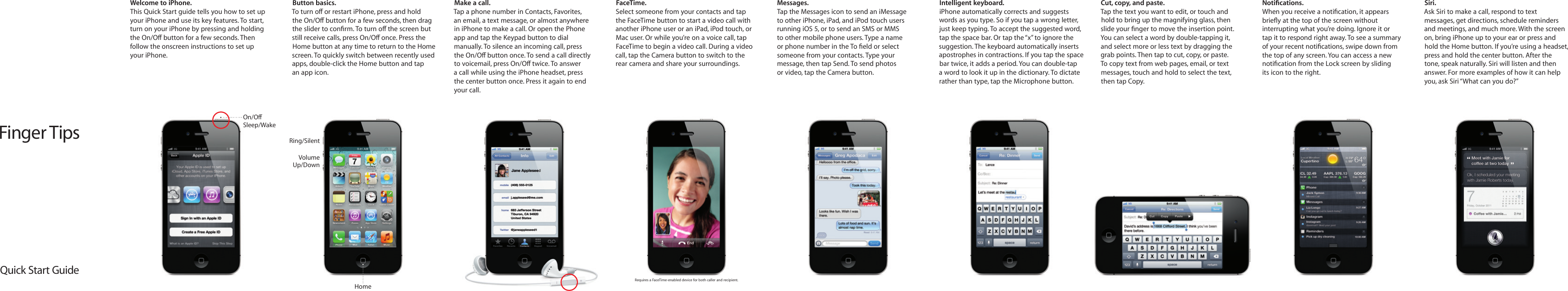 Page 1 of 2 - Apple IPhone4S User Manual I Phone4SFinger Tips-Quick Start Guide Iphone 4s Finger Tips