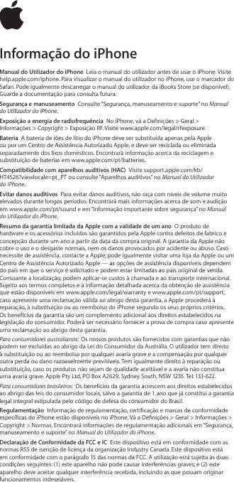 Page 1 of 2 - Apple IPhone5 Informação Do IPhone User Manual Informaçãodoi Phone5c 5c Info Po