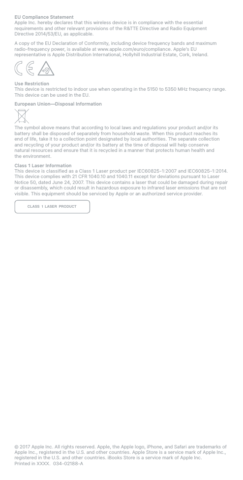 Page 2 of 2 - Apple IPhone7Plus User Manual I Phone7Plusand8Plus Info-safety,warranty,andregulatoryinformation Iphone-7plus-and-8plus-2017-info